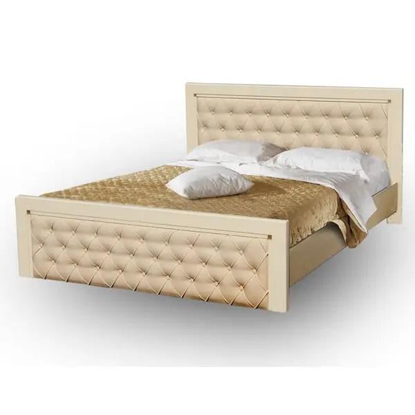 Кровать двуспальная деревянная Мікс Меблі Фридом с мягким изголовьем Слоновая кость/Патина (19042)