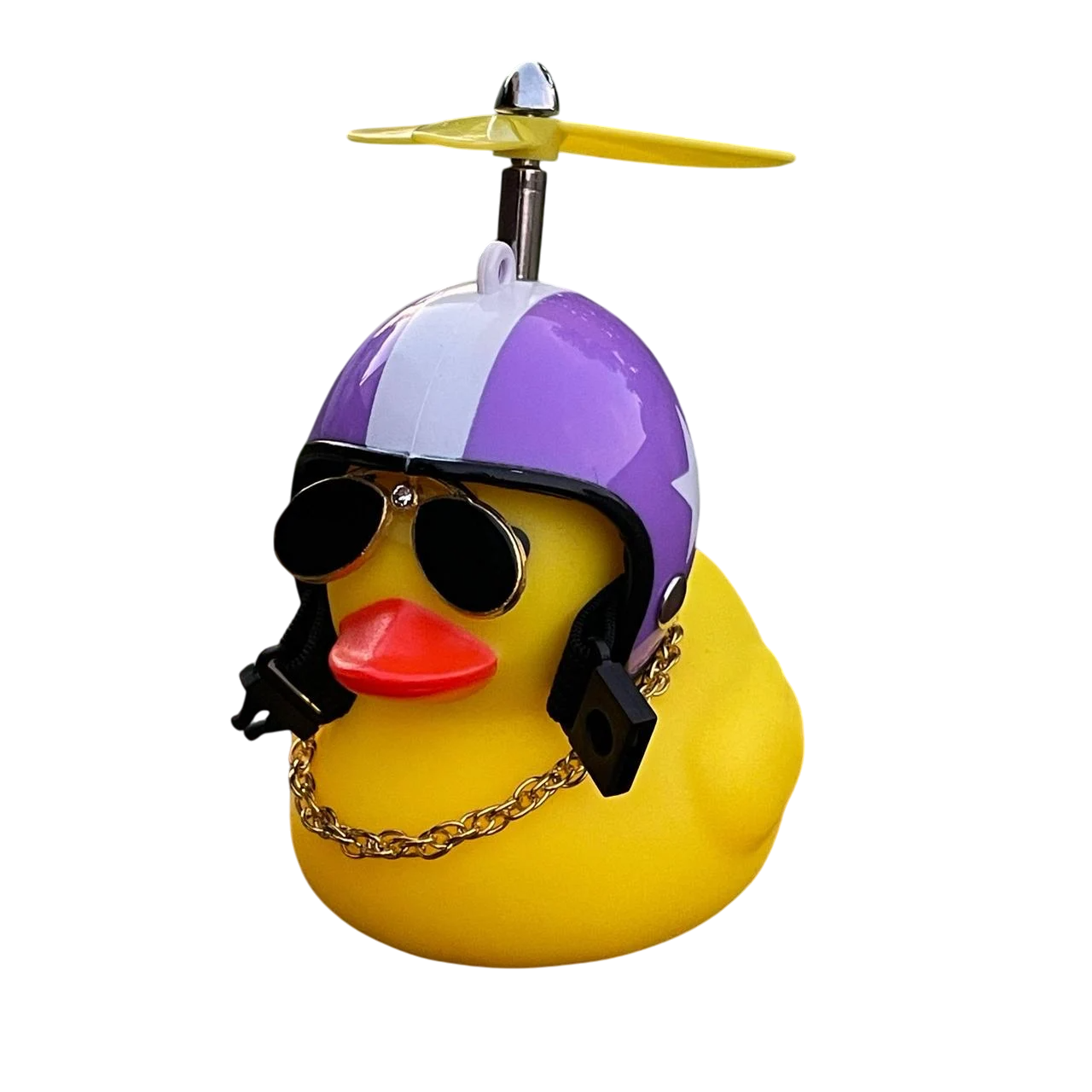 Аксессуар резиновая утка в автомобиль на торпеду машины утка для велосипеда на руле мотоцикла в очках со шлемом