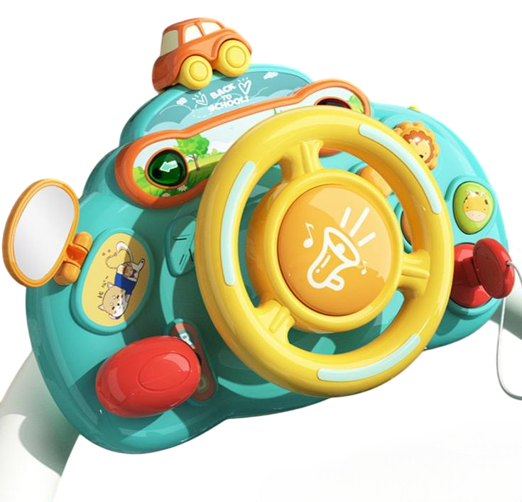 Автотренажер музичний Limo Toy YL201 кермо з музикою та кріпленням для коляски Зелений (2321520422)