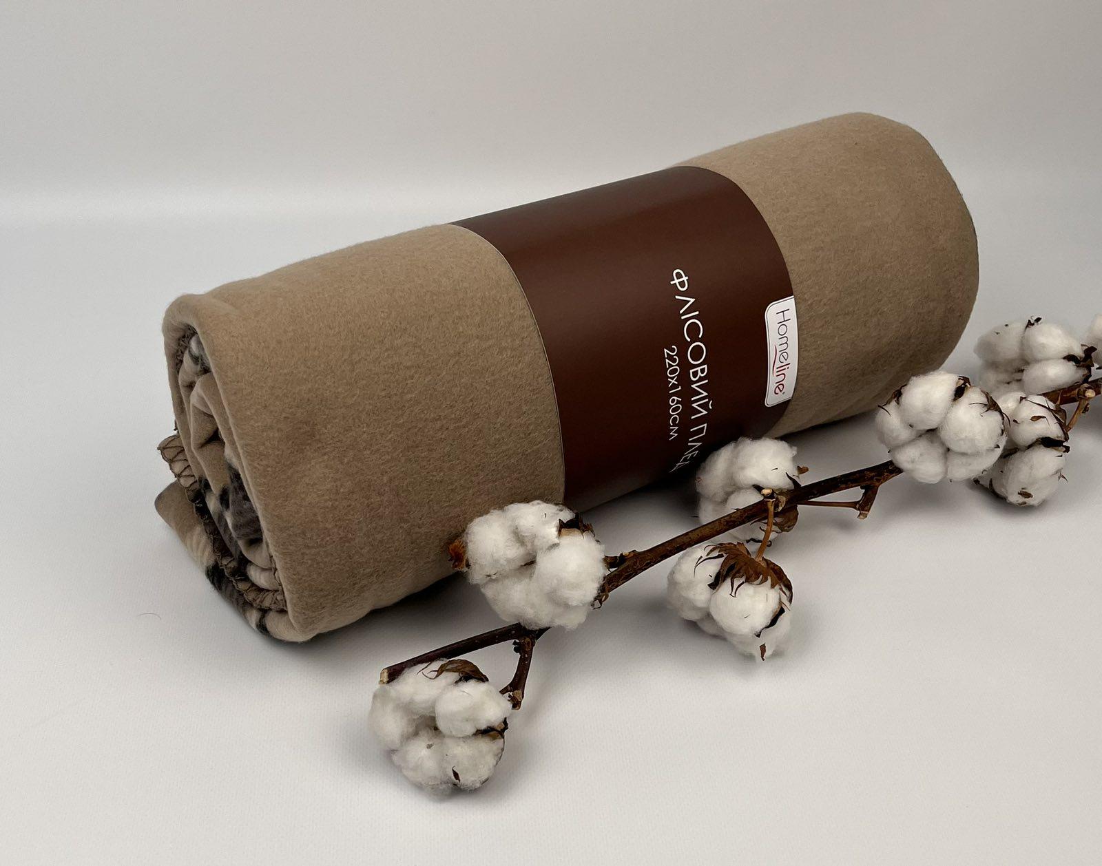 Плед флісовий Home Line Полар Клітинка 160х220 см Beige/Black (CN27122)