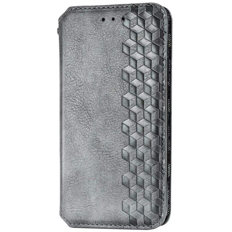 Противоударный кожаный чехол книжка GETMAN Cubic (PU) для Xiaomi Redmi Note 9s / Note 9 Pro / Note 9 Pro Max Серый