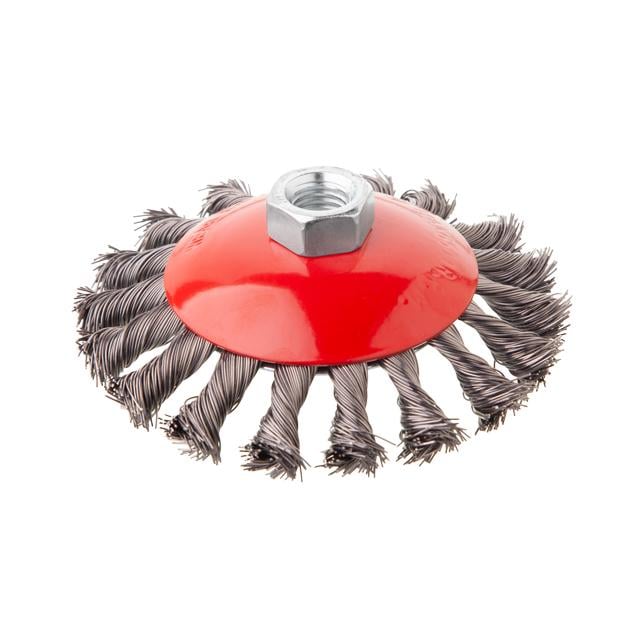 Щітка конусна Intertool 115 мм для УШМ М14 пучки крученого дроту (BT-4115)