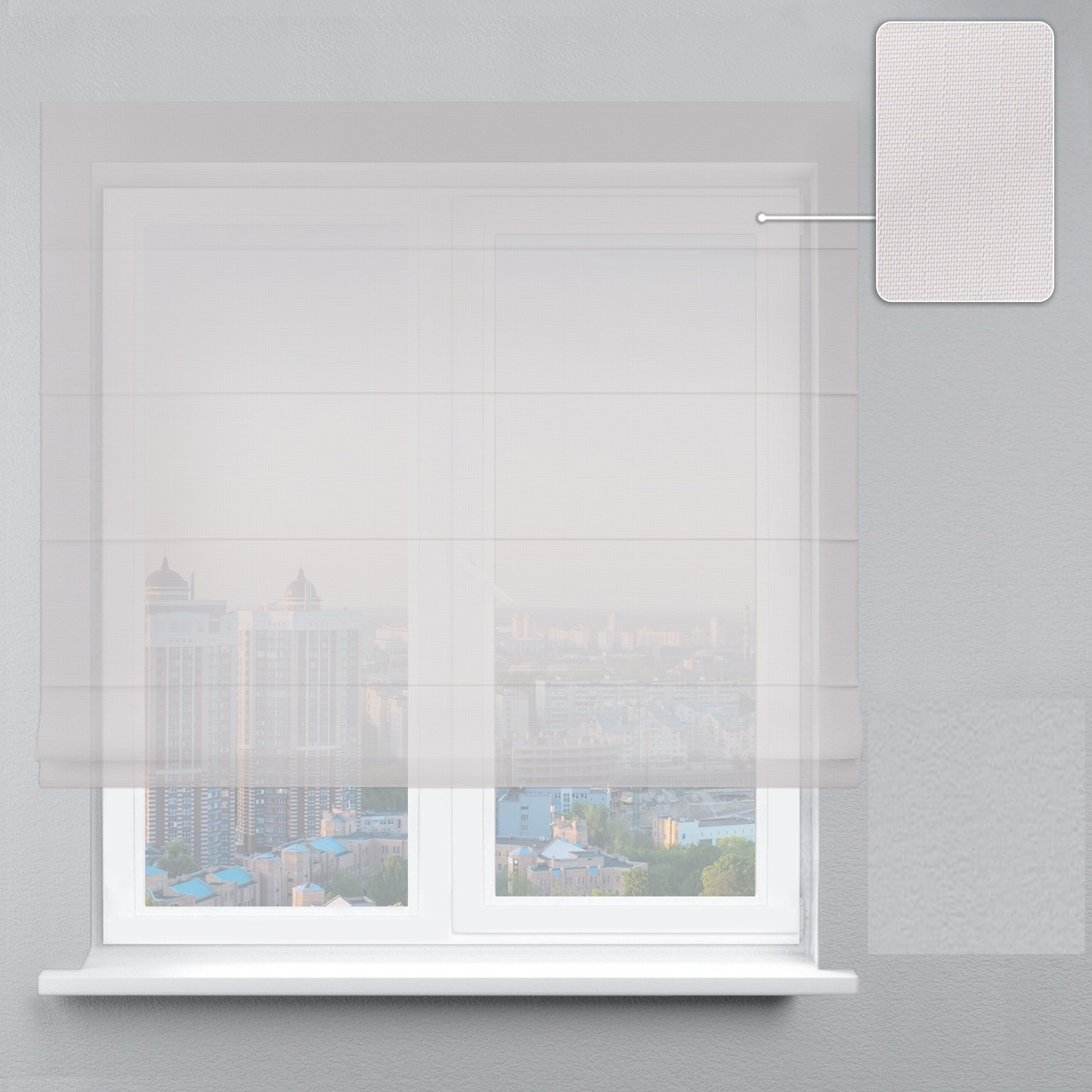 Римская штора Классик Веревочный карниз Wenster Тюль Эир 165х350 см Кремовый (і41111104)