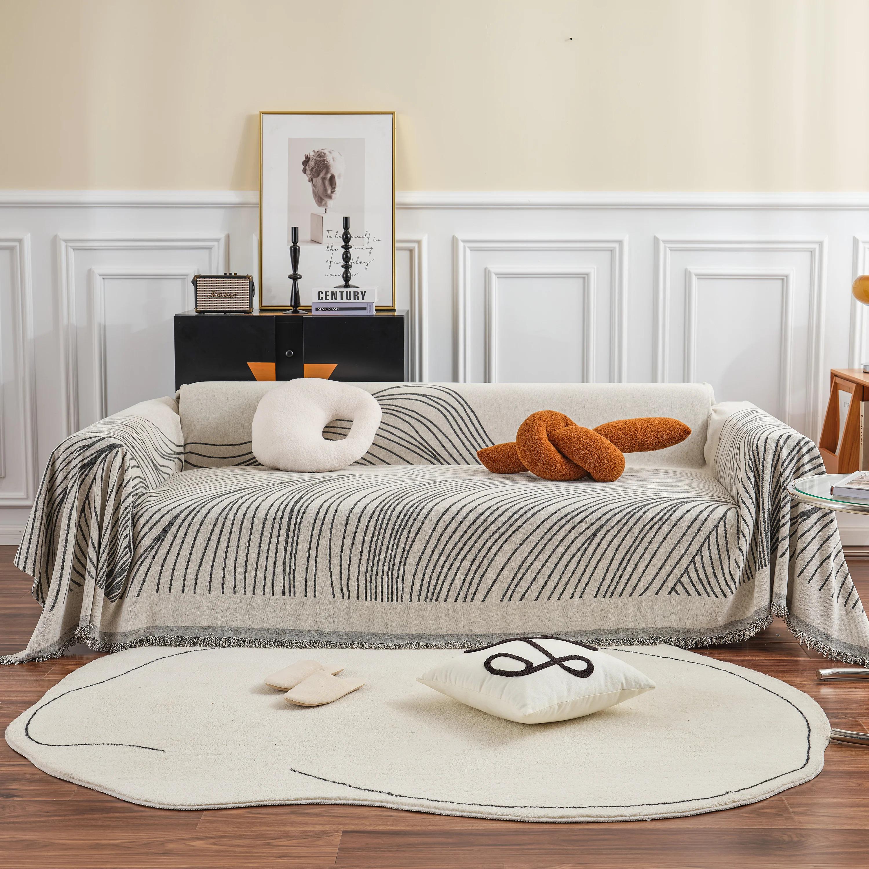 Плед покрывало на диван и кровать для мягкой мебели в серую полосу 180х230 см Бежевый - фото 7 Плед покрывало на диван и кровать для мягкой мебели в серую полосу 180х230 см Бежевый - фото 7