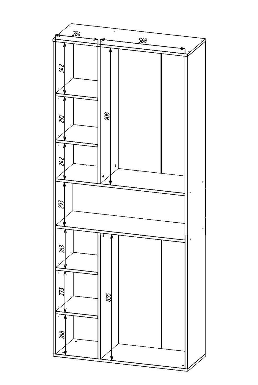 Шафа Metkas Home B001 ЛДСП 900x350x2130 мм Білий сніг - фото 3 Шафа Metkas Home B001 ЛДСП 900x350x2130 мм Білий сніг - фото 3