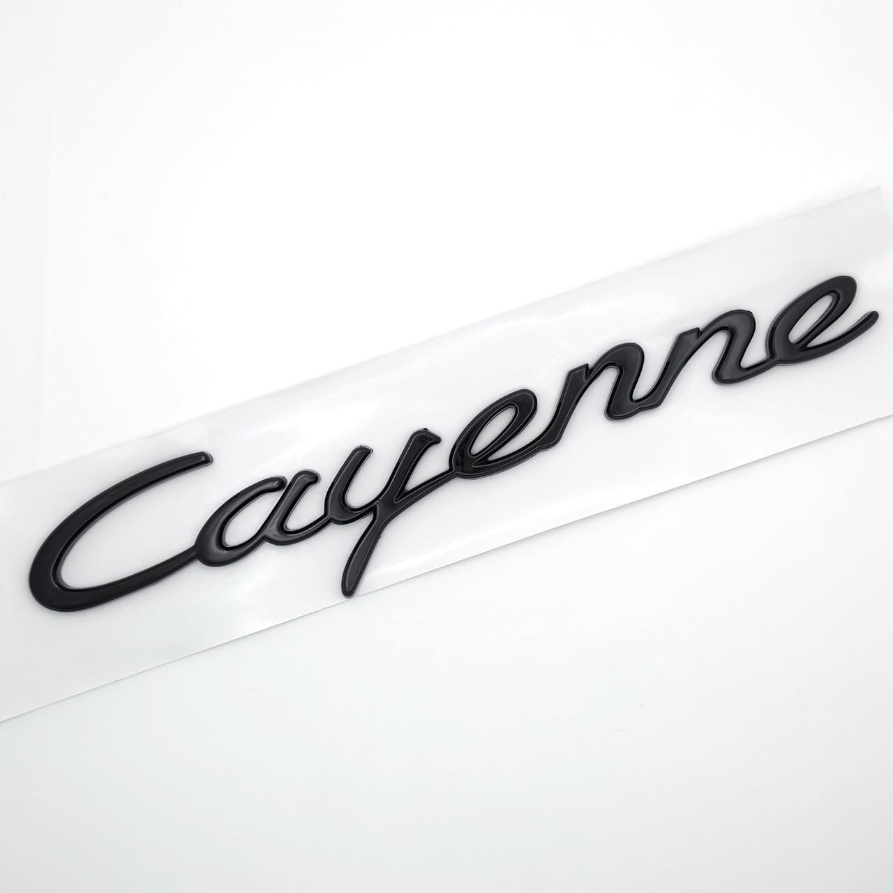 Эмблема надпись Cayenne Porsche 18х2,3 см ABS Черный глянец (3085251438)