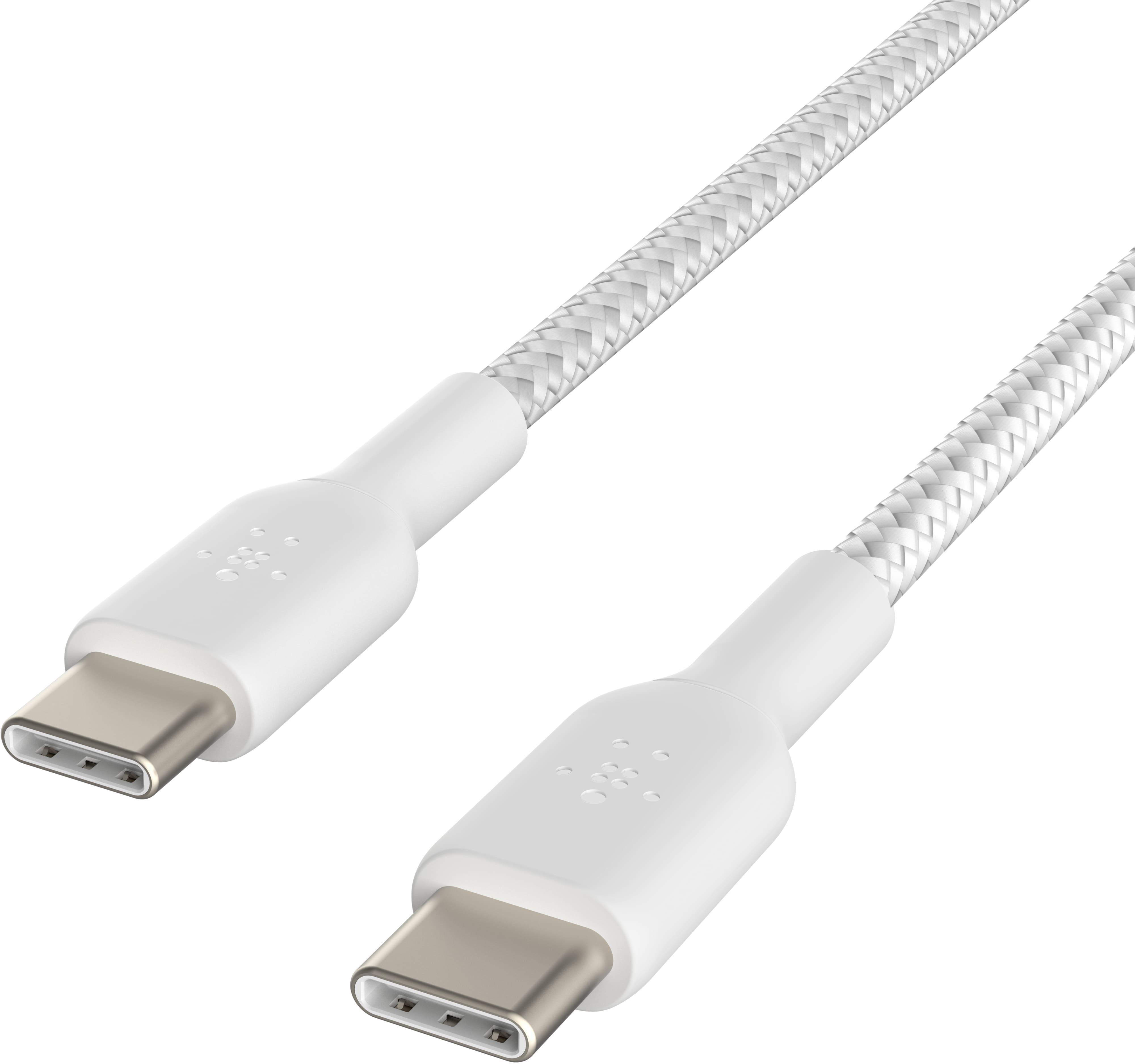 Кабель для заряджання Belkin USB-C - USB-C 60 Вт в тканинному обплетенні 2 м Білий (CAB004BT2MWH) - фото 5 Кабель для заряджання Belkin USB-C - USB-C 60 Вт в тканинному обплетенні 2 м Білий (CAB004BT2MWH) - фото 5