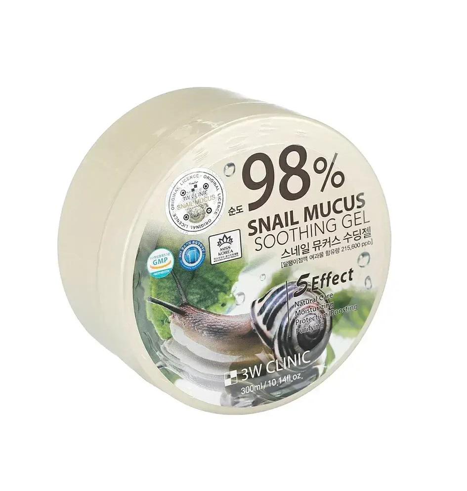 Гель для обличчя і тіла багатофункціональний Snail Mucus Soothing Gel 3W Clinic 300 мл (8809563060740) - фото 1