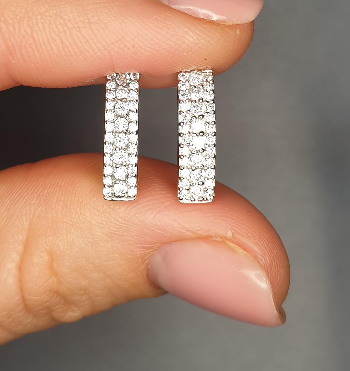 Серьги серебряные с кубическим цирконием 2,70 г (1361661272)