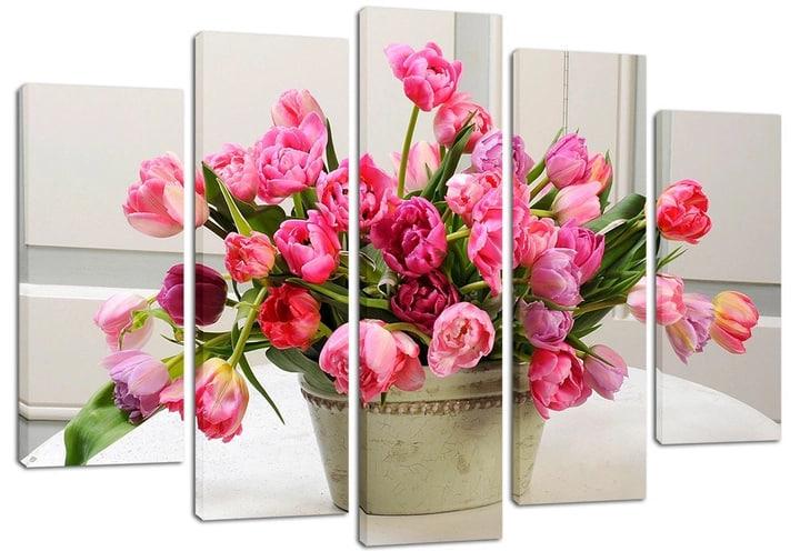 Картина модульная на холсте DK Кашпо с тюльпанами 80x108 см (PLM5-129)
