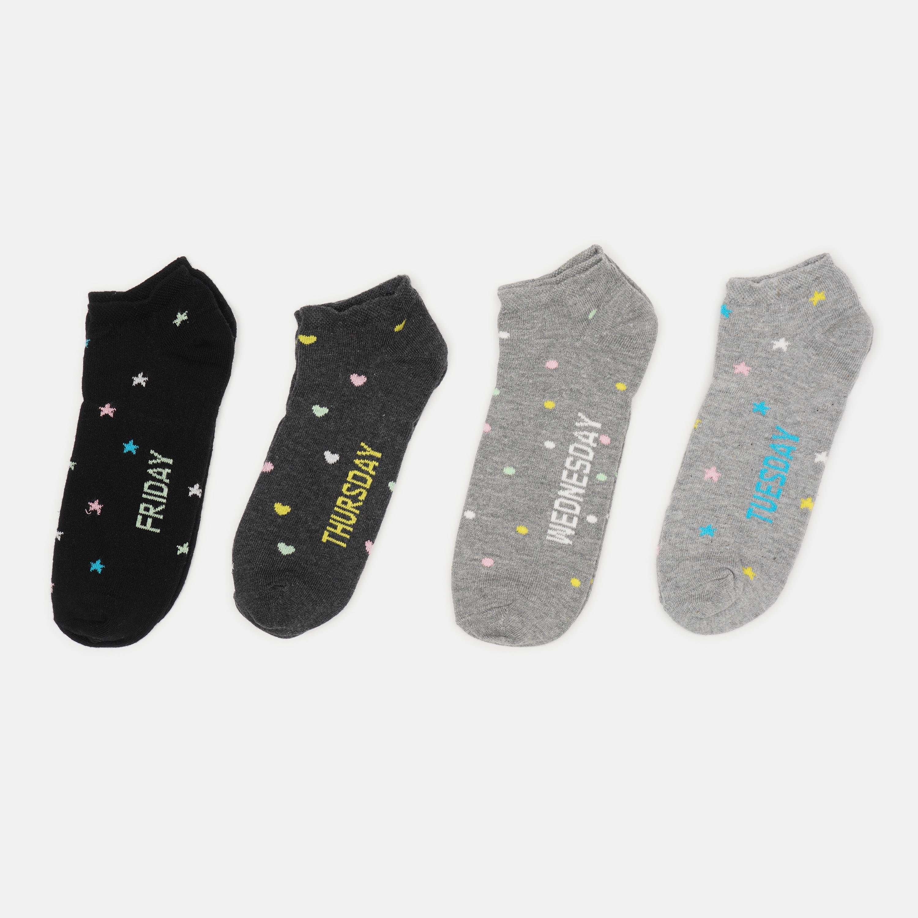 Шкарпетки C&A Принт 4 пари р. 35-38 Сірий/Чорний (547885471)