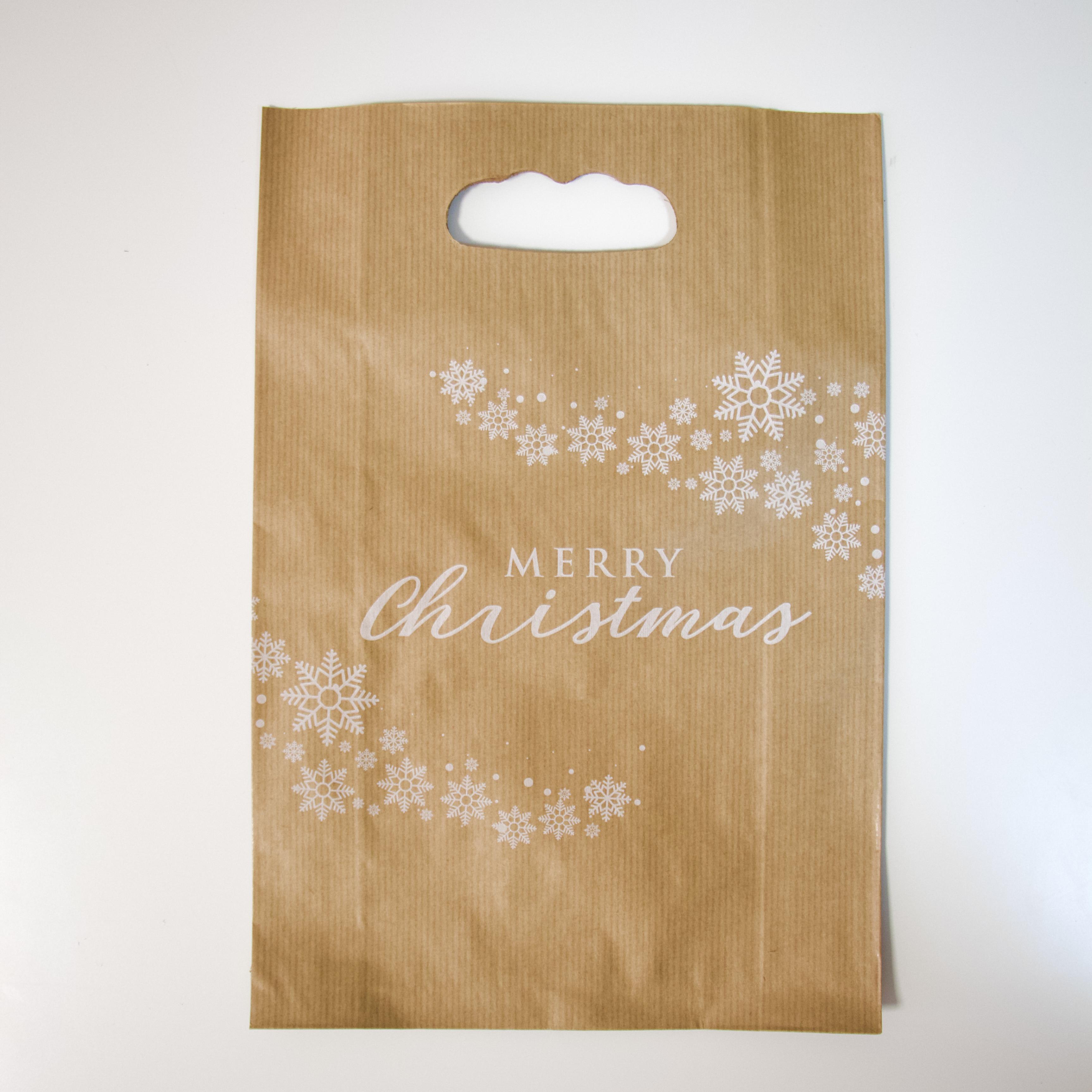 Пакет бумажный новогодний Eko-kraft 220x80x325 мм с ручками 20 шт.
