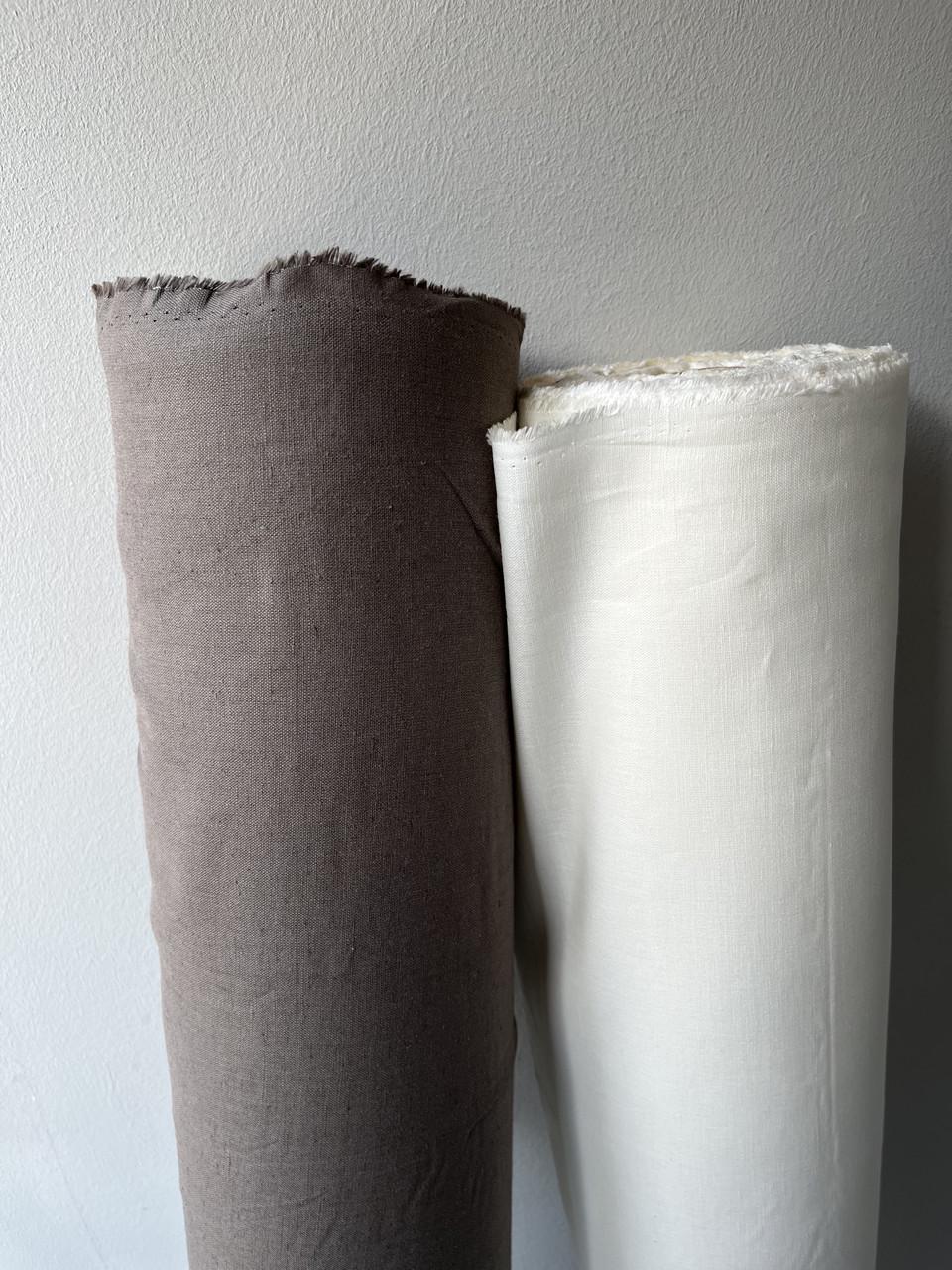 Ткань LINEN PLUS 52% льна и 48% хлопка 143 см 821 Серо-коричневый - фото 6