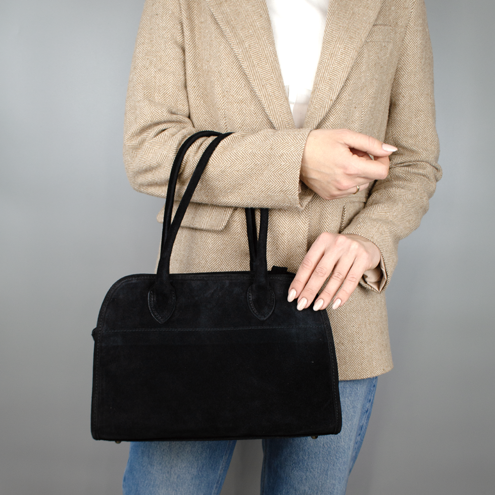 Сумка женская Virginia Conti 03802 замшевая с 2 ручками Черный (2401874939) - фото 2 Сумка женская Virginia Conti 03802 замшевая с 2 ручками Черный (2401874939) - фото 2