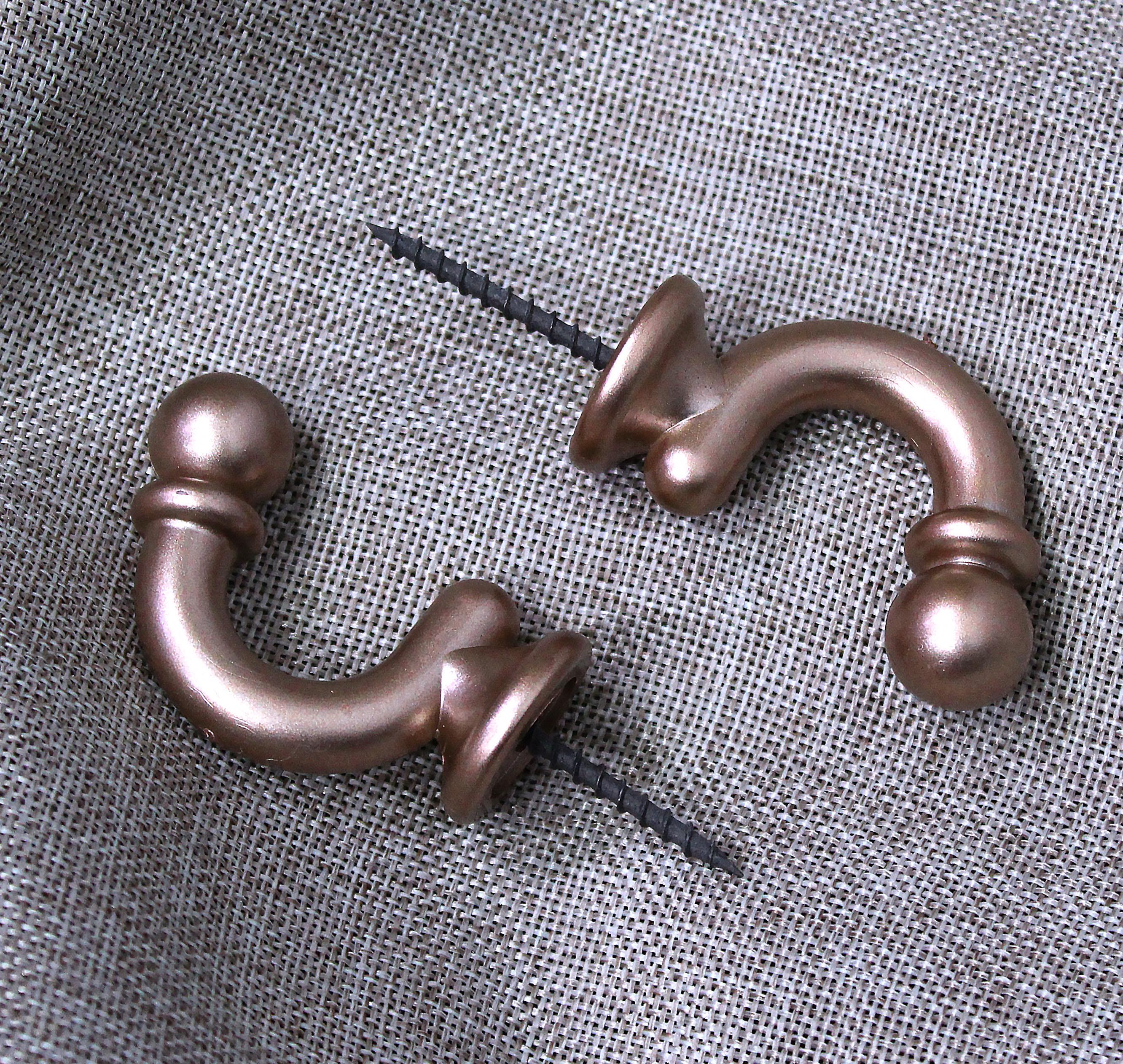 Крючки для подхватов 010кр 2 шт. Розовое золото (83-014)