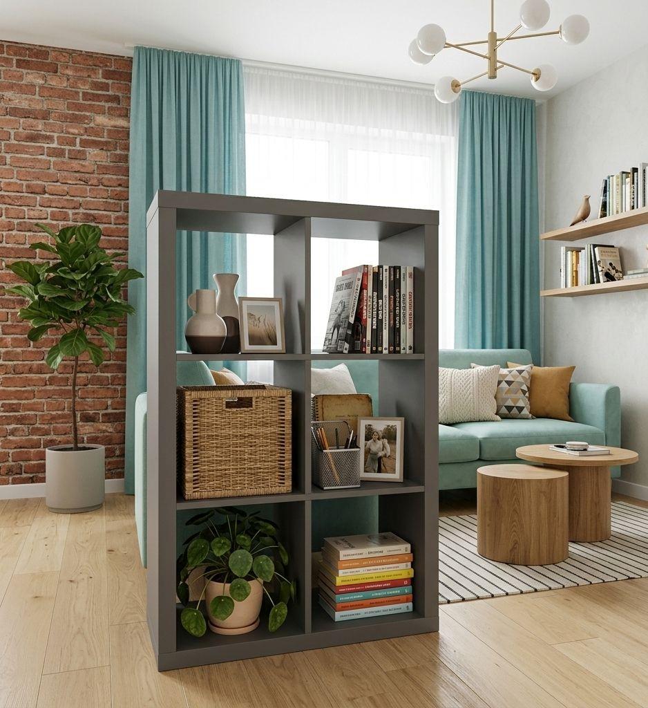 Стеллаж в гостиную Inteo Микс 2х3 1146х792х290 мм Серый платиновый (26867500)