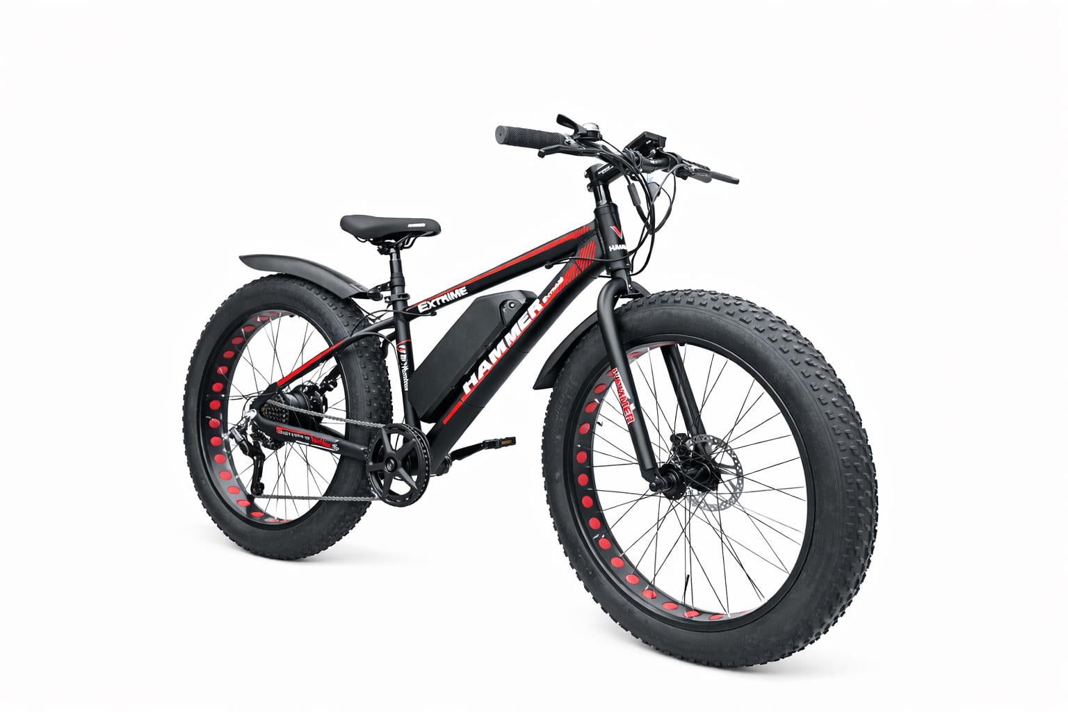 Электровелосипед Hammer Fatbike 26" 1000W 48V 21Ah Черно-красный