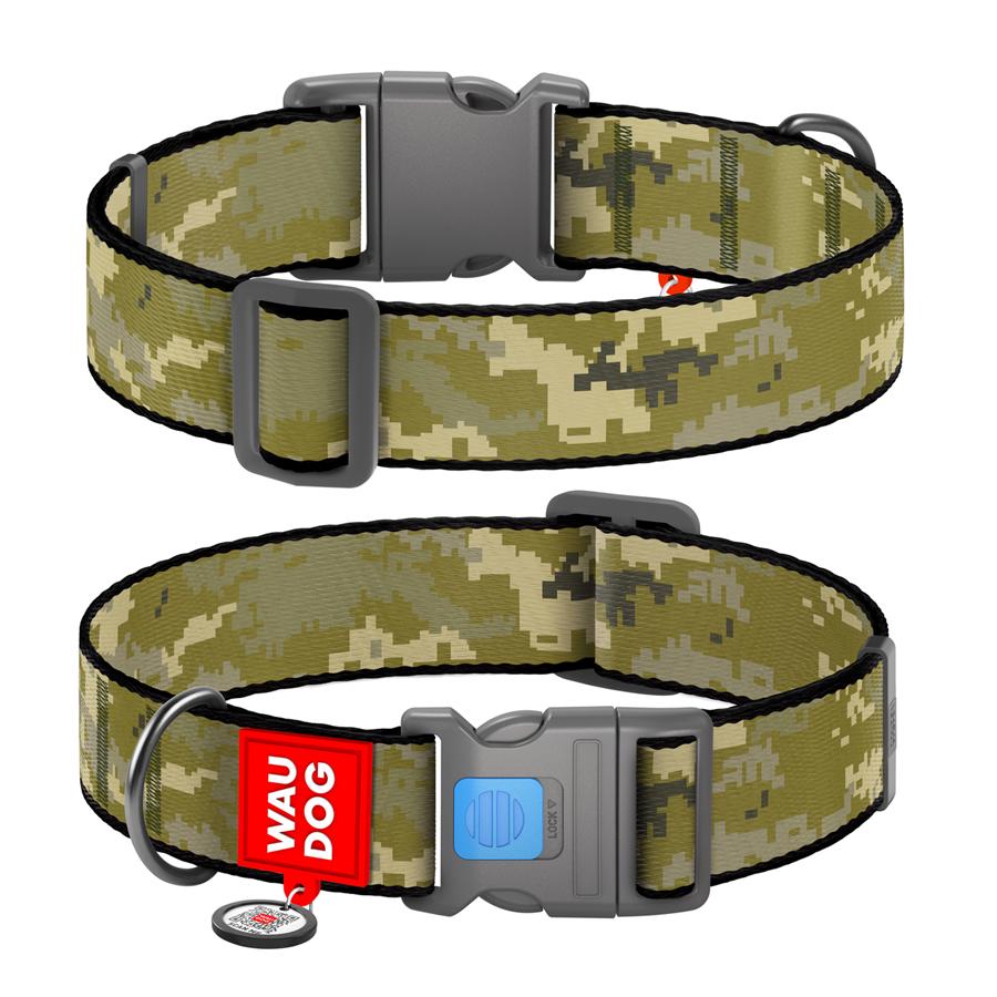 Нашийник для собак з QR-паспортом Waudog Nylon Мілітарі пластиковий фастекс XXL 35 мм 46-70 см Green (284-4026) - фото 1 Нашийник для собак з QR-паспортом Waudog Nylon Мілітарі пластиковий фастекс XXL 35 мм 46-70 см Green (284-4026) - фото 1