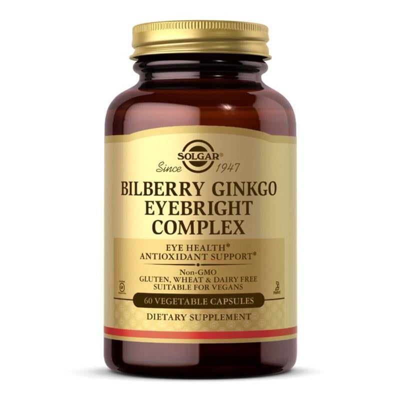 Комплекс черники/гинкго/барбариса Solgar Bilberry Ginkgo Eyebright Complex 60 вега-капс. (11701-01)