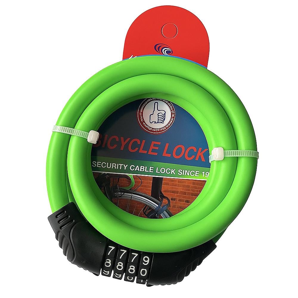 Замок велосипедный Kihuu Lock 2809 тросовый кодовый 1,2x80 см Green (29703662)