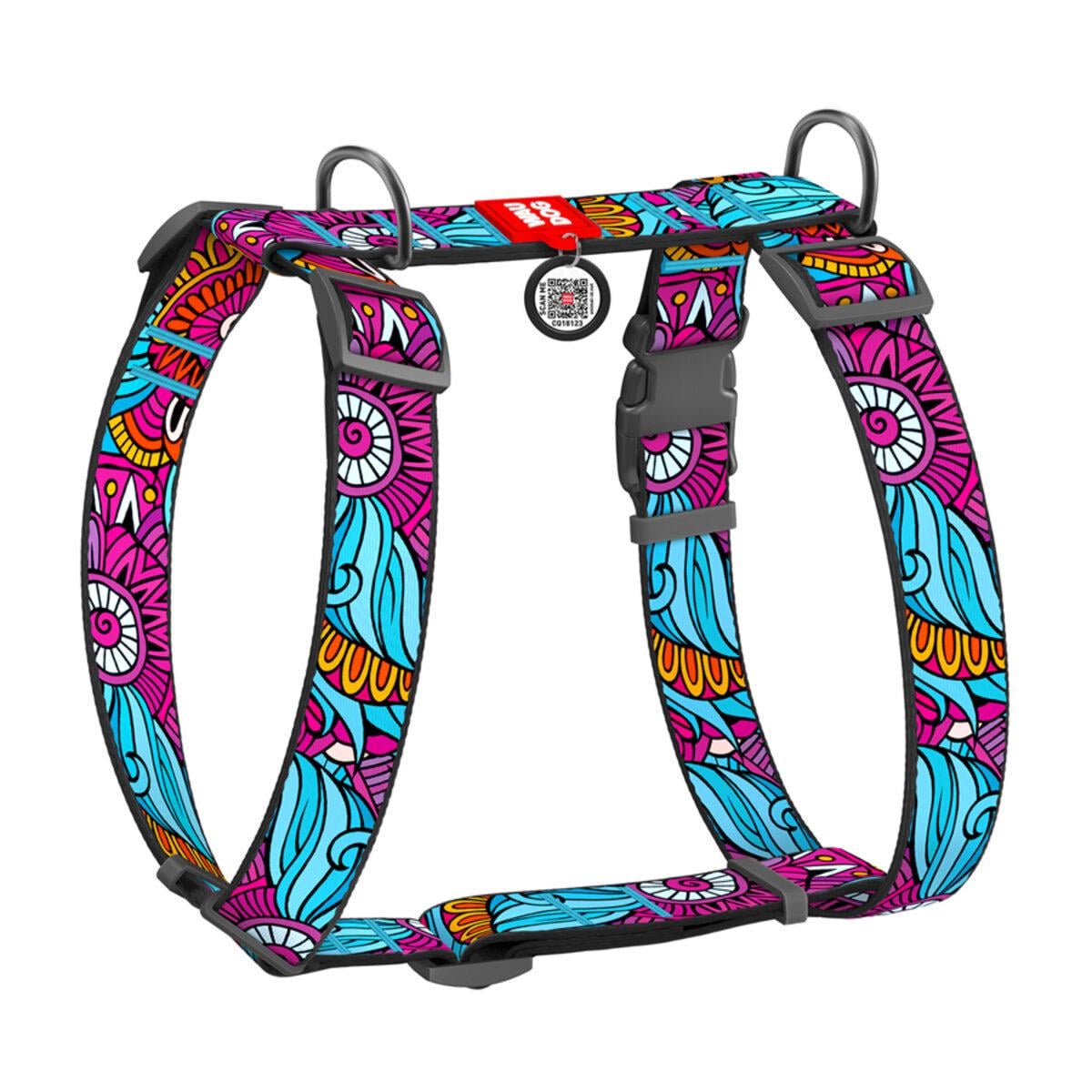 Шлея для собак анатомический Waudog Лето Nylon H-образный с QR-паспортом/пластиковым фастексом XL 35 мм х 55-95 см х 70-110 см (323-0062 Col) Шлея для собак анатомический Waudog Лето Nylon H-образный с QR-паспортом/пластиковым фастексом XL 35 мм х 55-95 см х 70-110 см (323-0062 Col)