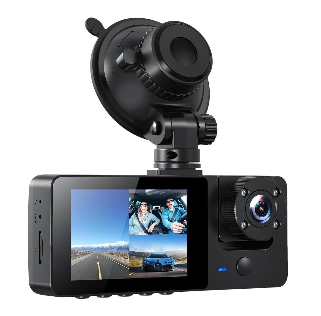 Видеорегистратор Bestsee M22PRO 1080P трехмерный с экраном 2,3" и камера заднего вида 64 ГБ Черный