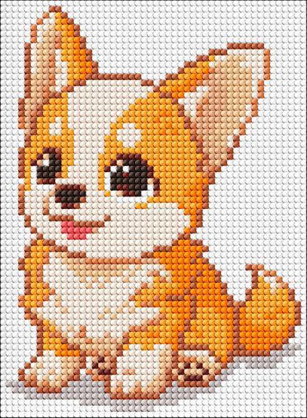 Алмазная мозаика без подрамника Ideyka Милые корги 15х20 см (Id-AMM1030)