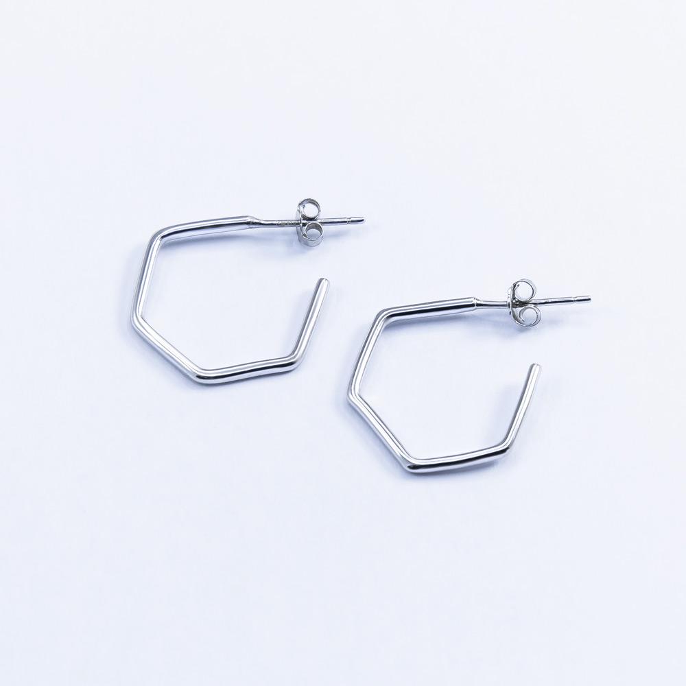 Срібні сережки в геометричному дизайні (s2-18)