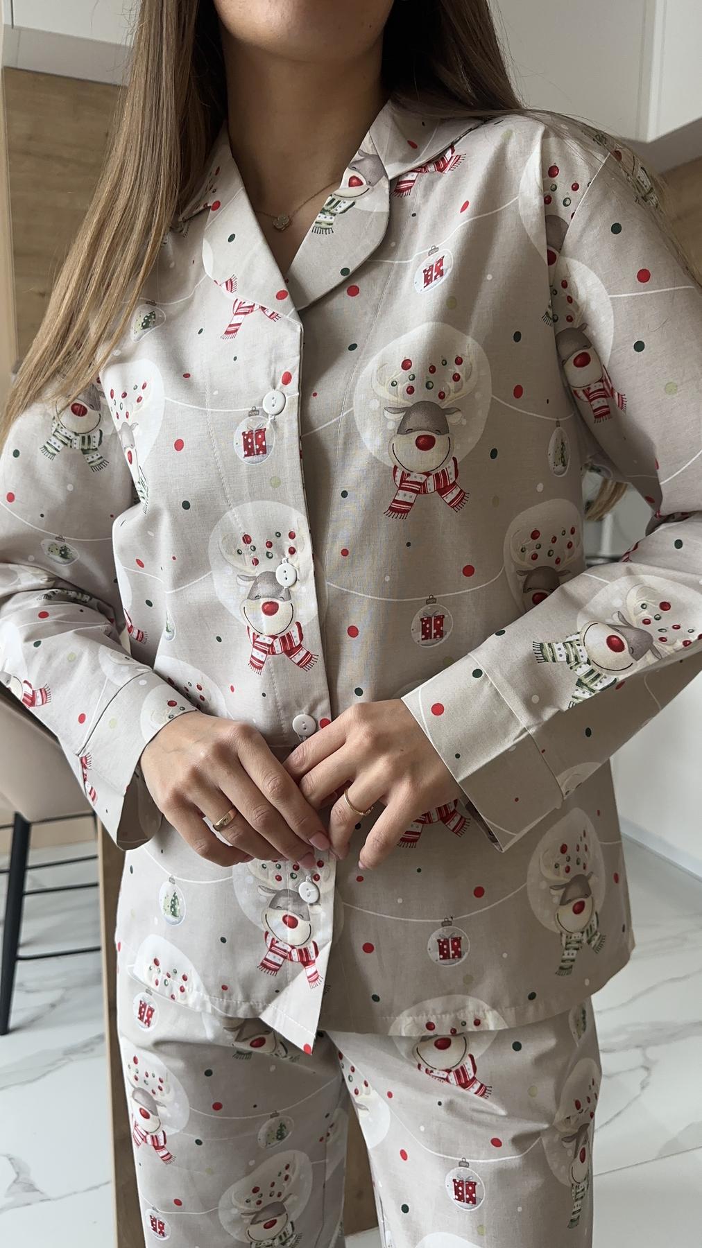 Женская пижама из поплина COSY Магия Рождества 3-я рубашка/брюки/шорты M (PP01) - фото 5