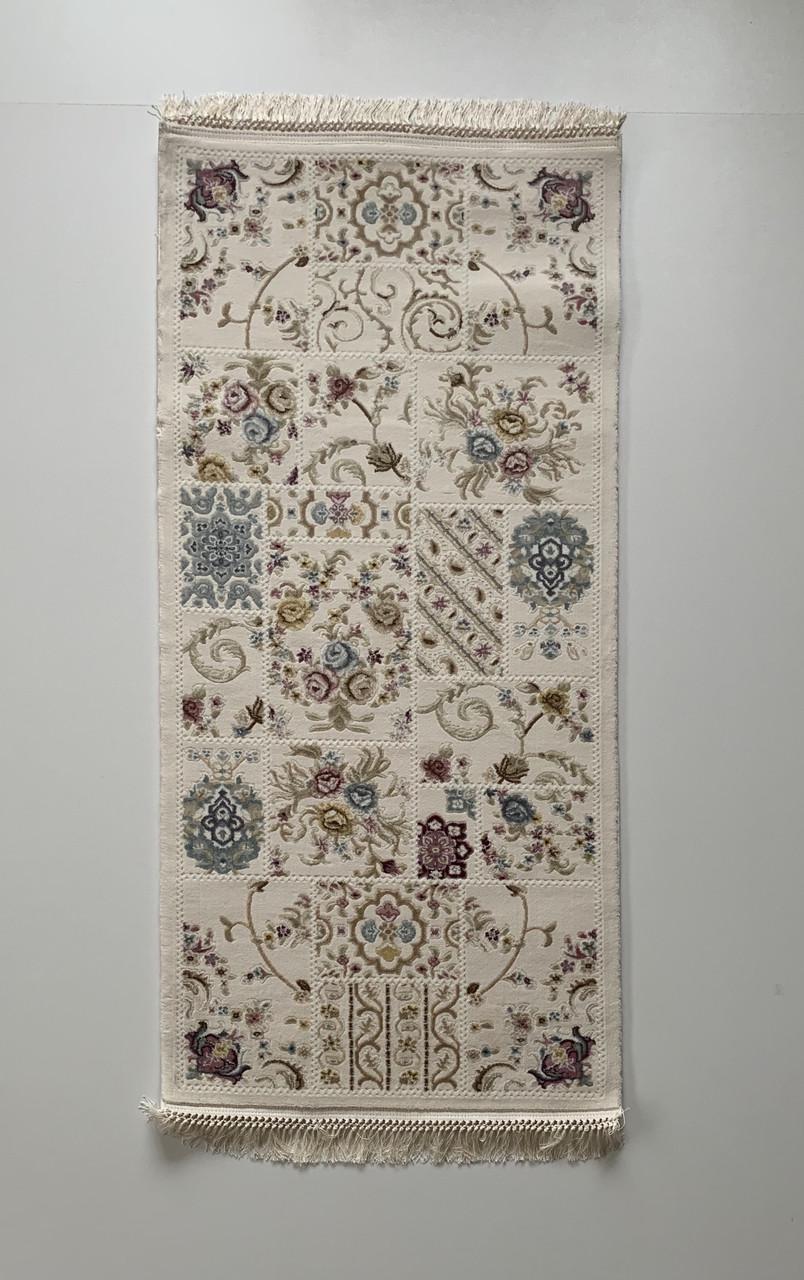 Ковер с аутентичным узором и бахромой акриловый ворс 200х290 см Кремовый (2763831593)