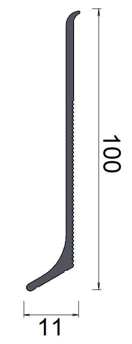 Плинтус накладной Standart Prof алюминиевый анодированный 100 мм 2,5 м Серый (SP-100а) - фото 2