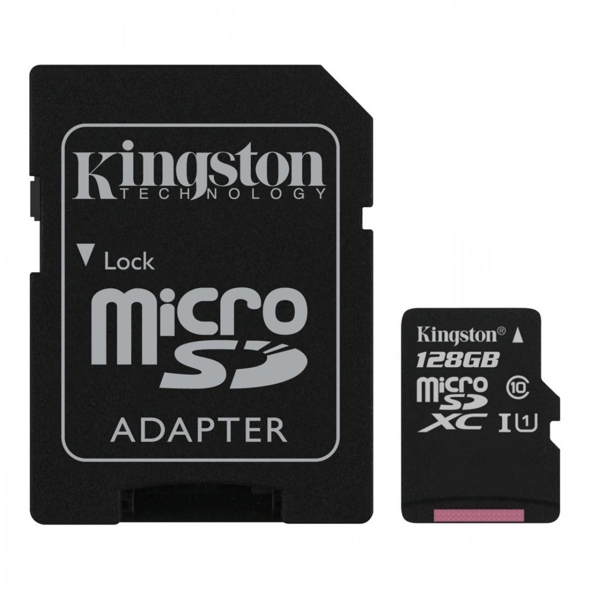Карта памяти Kingston Canvas microSDXC SD adapter SDCS/128GB