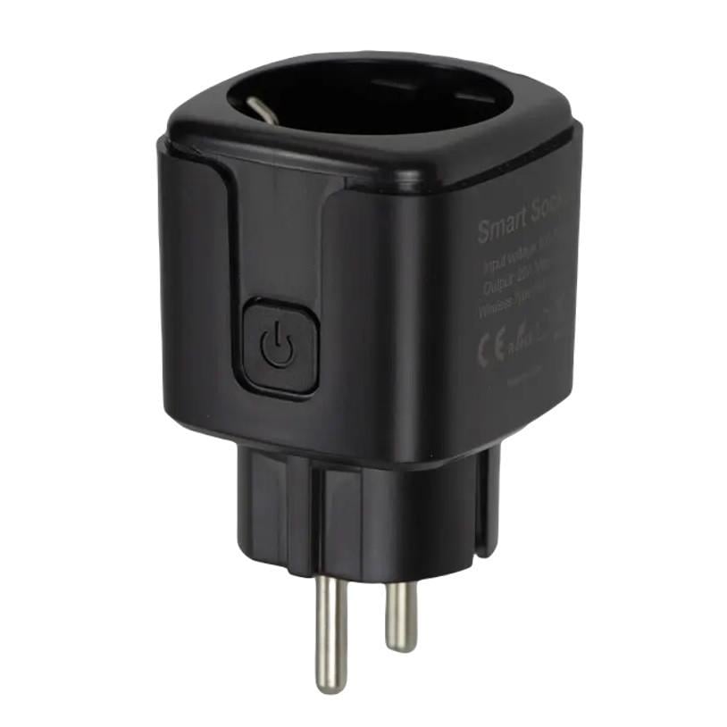 Розумна розетка Tuya Smart 20А WiFi з лічильником електроенергії 4400W Black (3_06227)