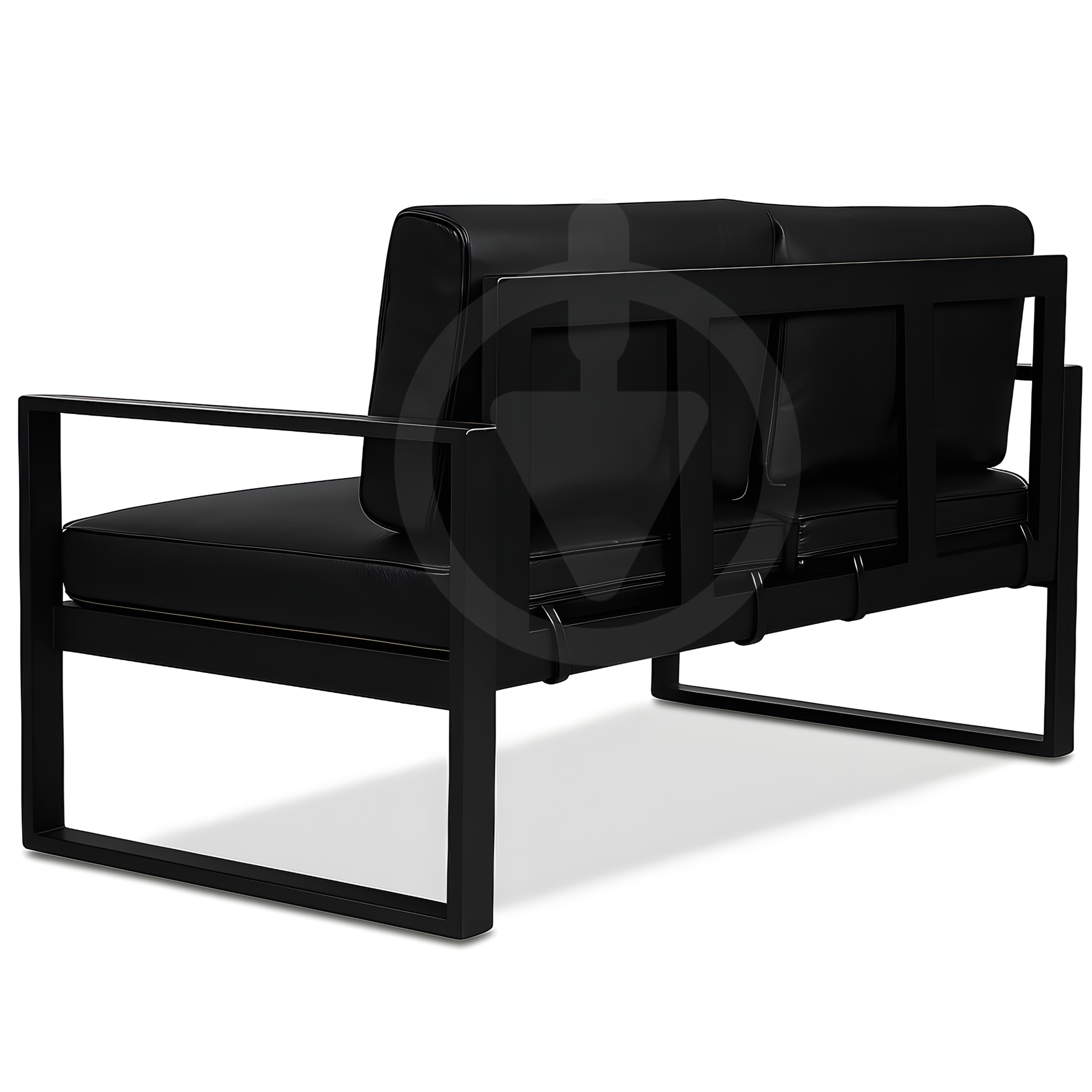 Диван металевий AVVS Бостон лофт з підлокітниками екошкіра 130 см Чорний - фото 3