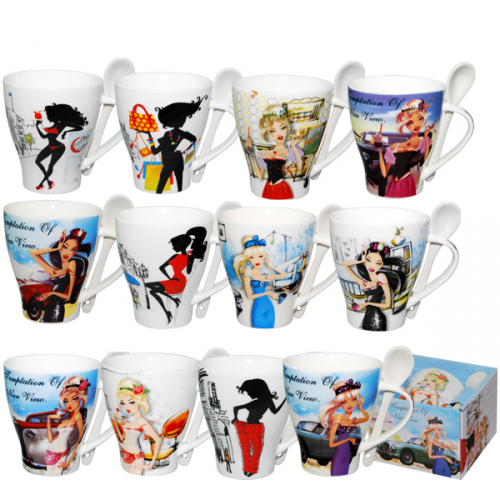 Набор чашек SNT Красавица 340 мл 12 шт. (2063)