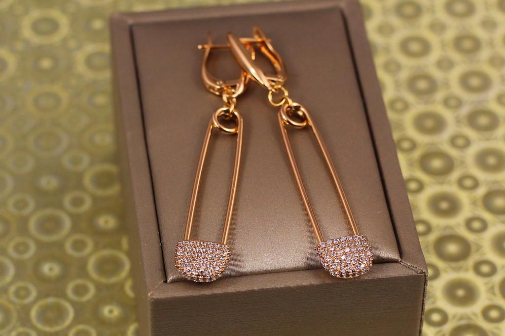 Серьги подвески Xuping Jewelry Заколки 6 см Золотистый (2090820881)