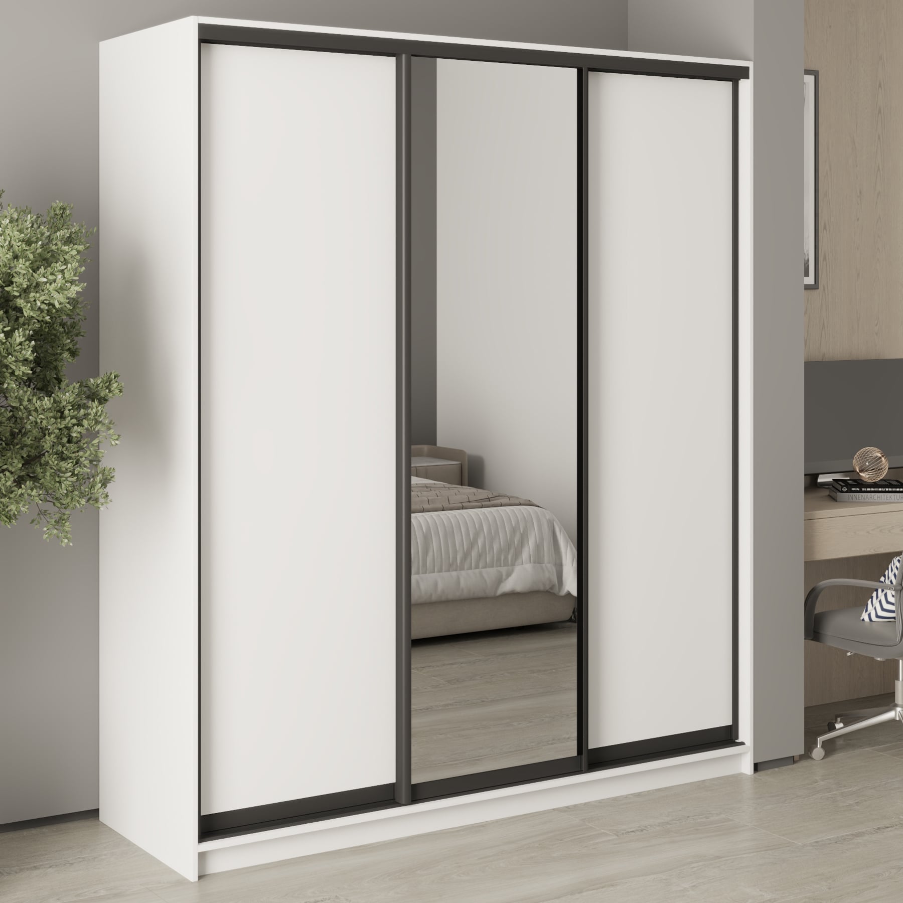 Шкаф-купе трехдверный Mebel Star Стандарт BG MBS-8334 180х60х210 см Аляска белый (1007745) Шкаф-купе трехдверный Mebel Star Стандарт BG MBS-8334 180х60х210 см Аляска белый (1007745)