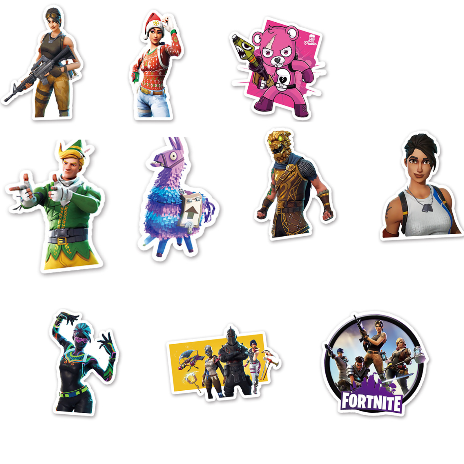 Набор наклеек Fortnite для гаджета/телефона 10 шт. (10098)