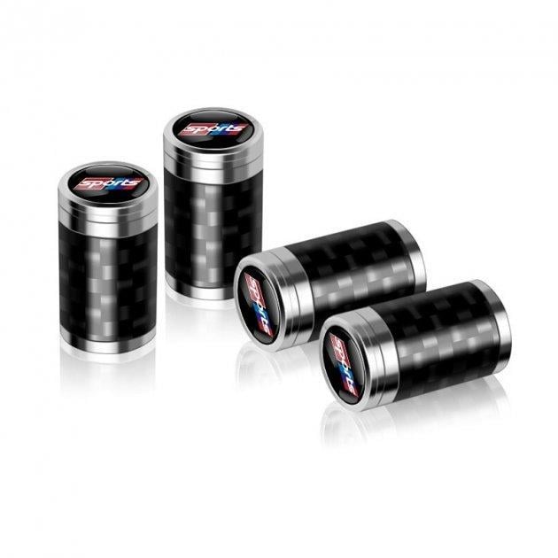 Набір ковпачків на ніпель для автомобіля SUNROZ Caps Premium Carbon Sports 4 шт. Silver