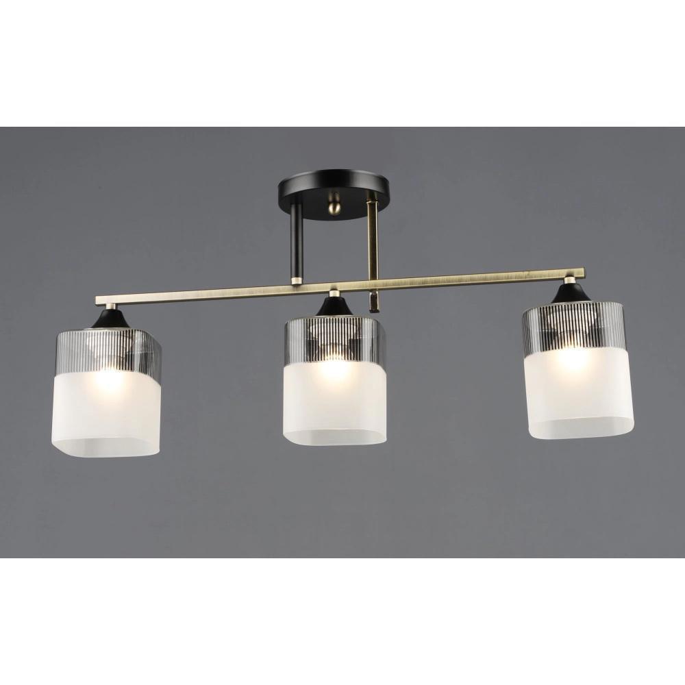 Люстра стельова Valeso B A4425/3 AB+ на три скляні плафони під лампу під лампу Е27 IP20 Чорний/Бронзовий (00000139813)