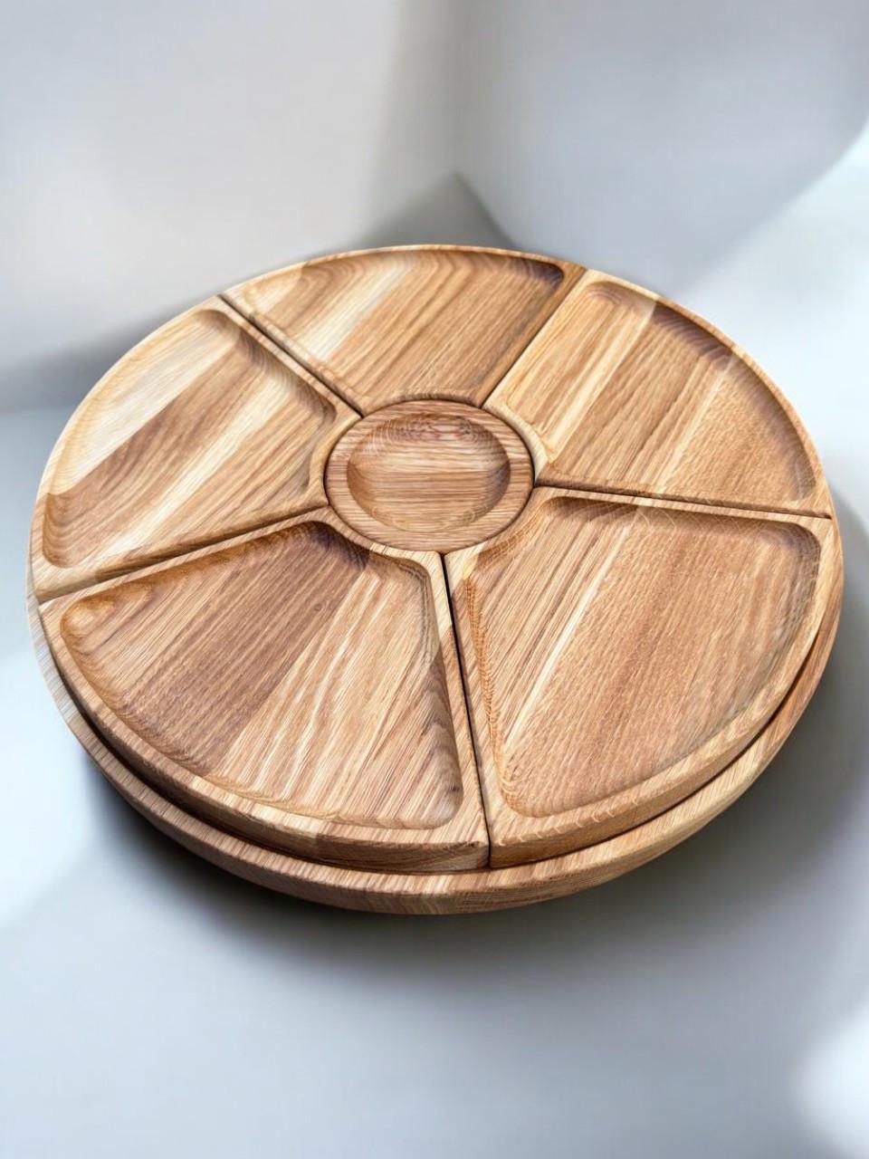 Менажница дубовая 5 секций и соус 35 см (1838572203) - фото 7