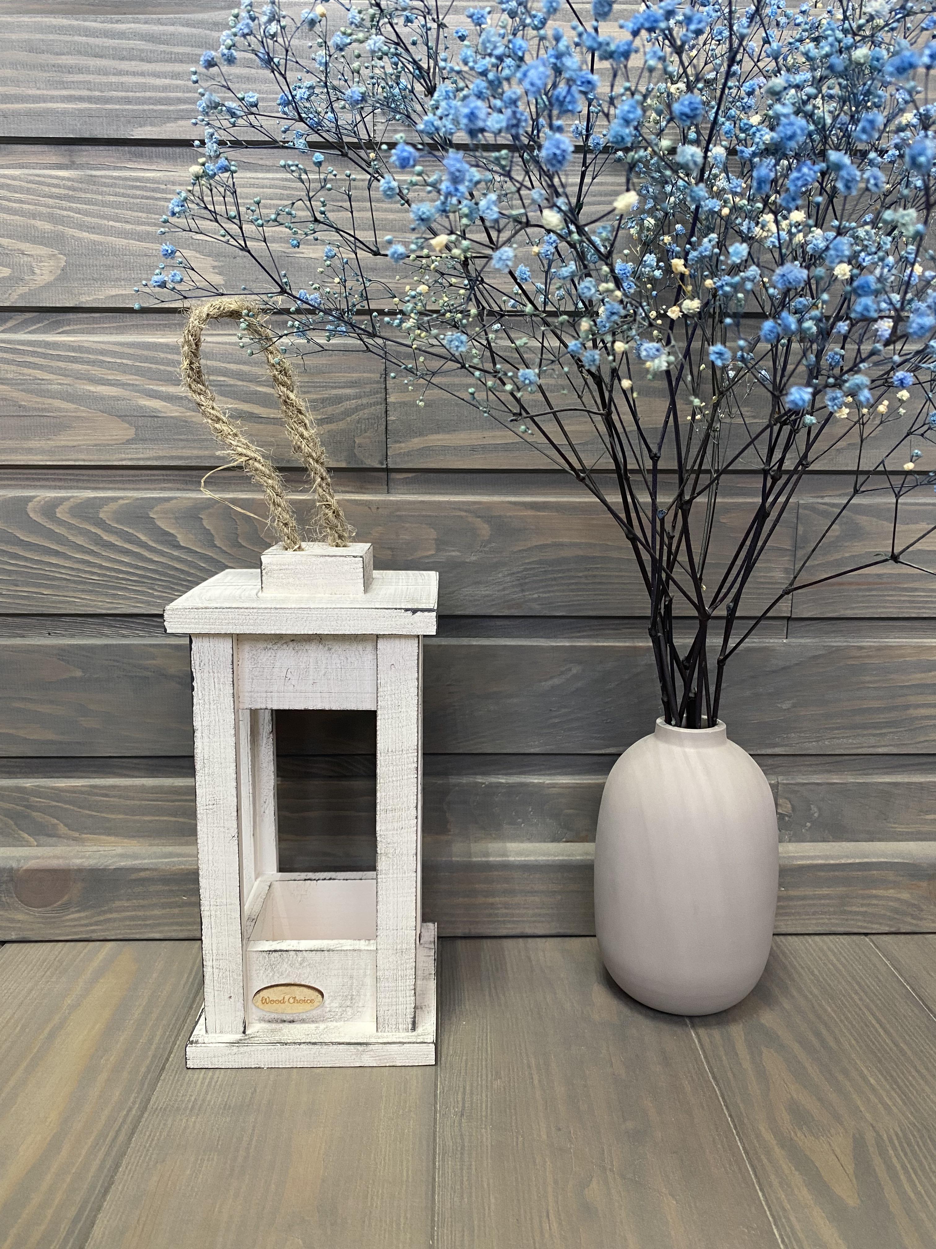 Свічник дерев'яний Wood Choice Ліхтар 12х12х25 Біло-сірий - фото 2 Свічник дерев'яний Wood Choice Ліхтар 12х12х25 Біло-сірий - фото 2