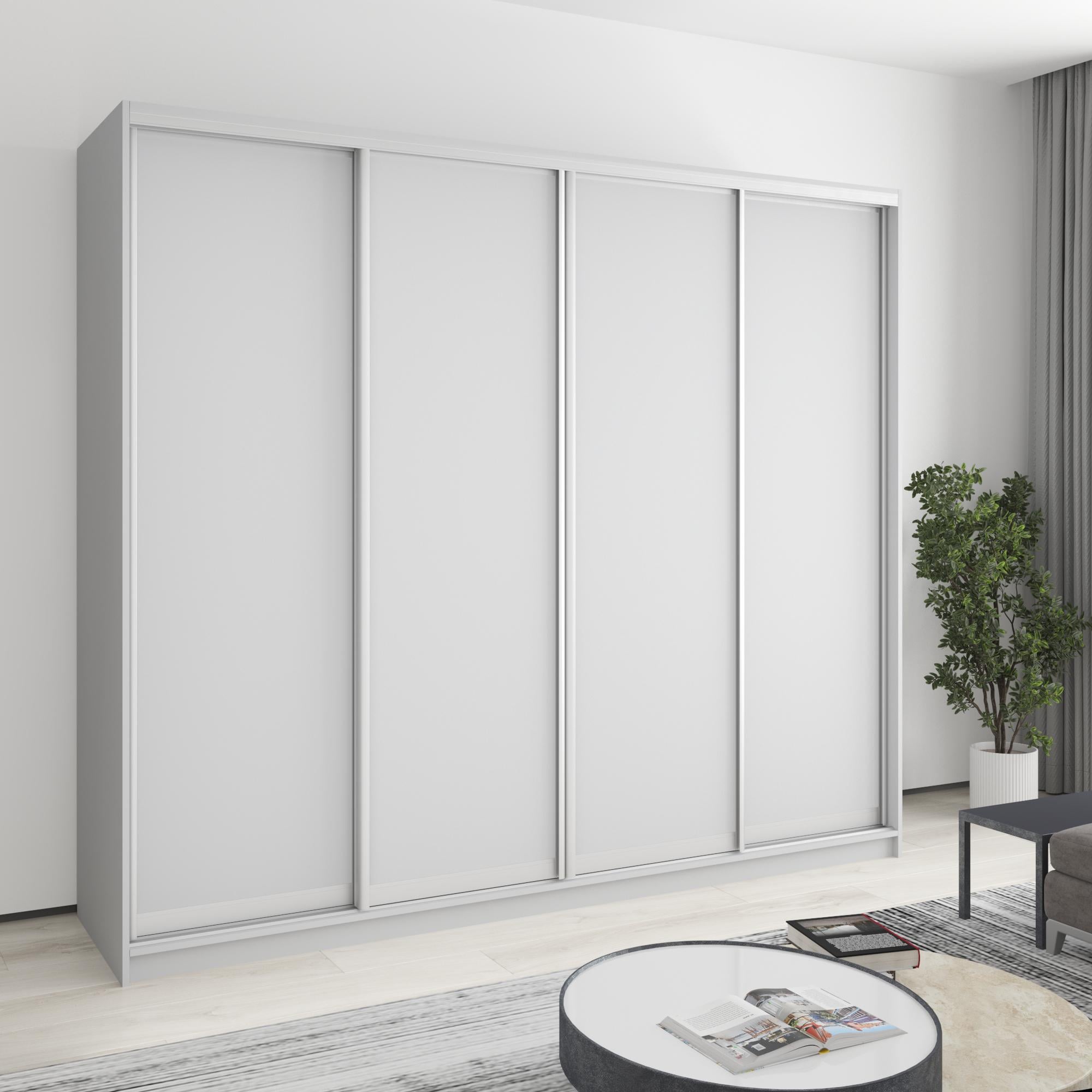 Шкаф-купе четырехдверный MebelStar Стандарт AL 4 ДСП 240x60x210 см Серая мышка (MBS-12221) Шкаф-купе четырехдверный MebelStar Стандарт AL 4 ДСП 240x60x210 см Серая мышка (MBS-12221)