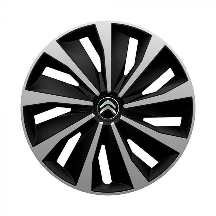 Ковпаки для коліс 4 Racing Grip R16 з логотипом Citroen 4 шт. Silver/Black (29676872)