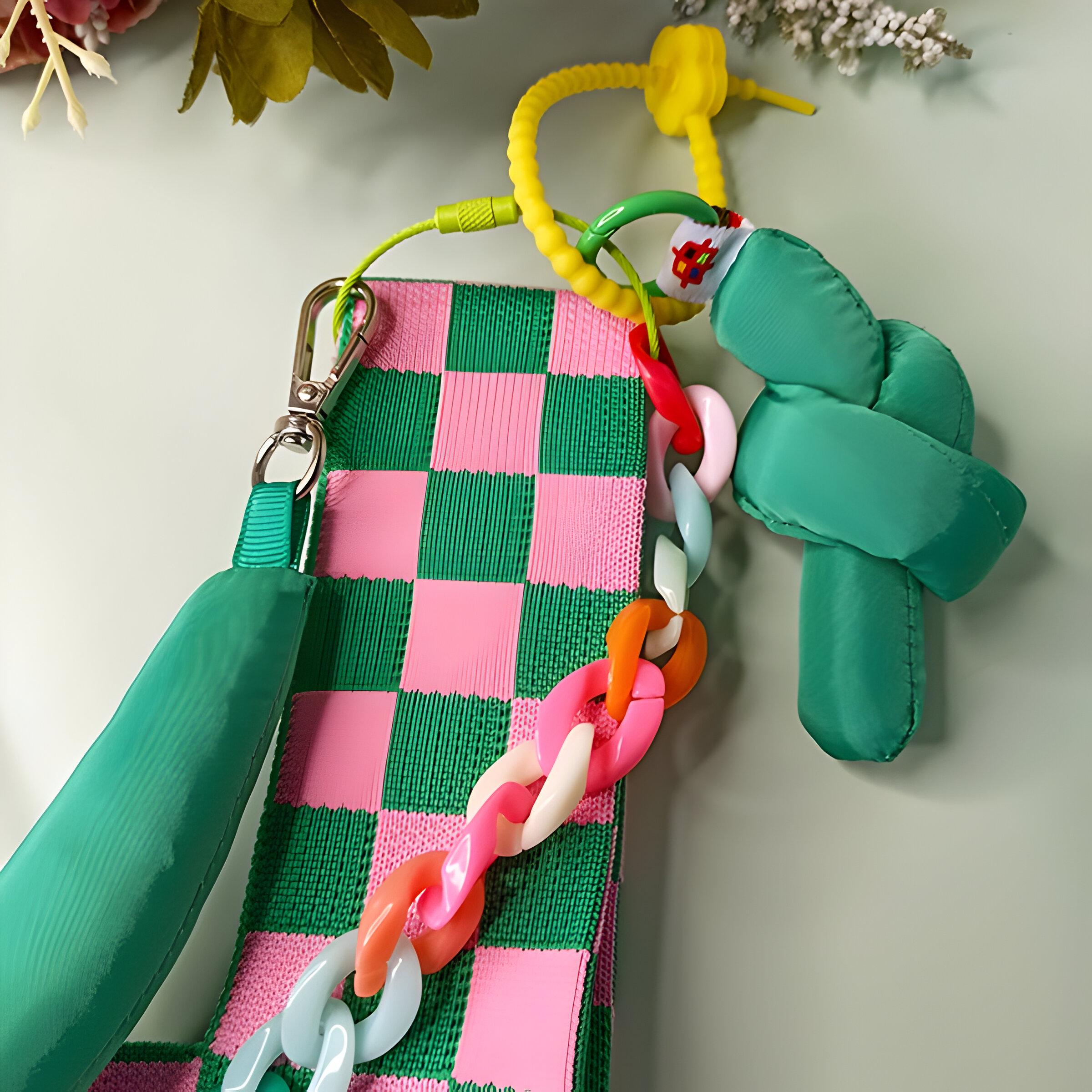 Сумка в'язана Зелено-рожевий (25-549) - фото 3 Сумка в'язана Зелено-рожевий (25-549) - фото 3