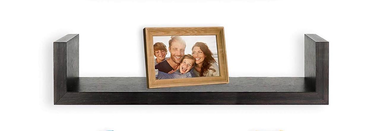 Полка настенная из дерева Уоккер 32 см Венге (НСП-0036212)