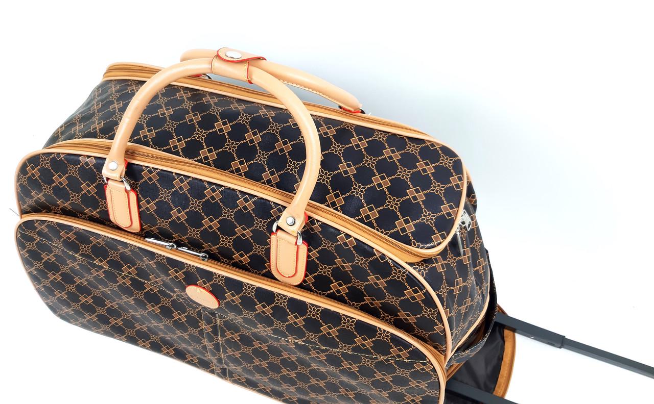 Сумка дорожня на колесах Sky travel XL 59х31х38 см 72 л Чорний/Бежевий (420-18) - фото 7 Сумка дорожня на колесах Sky travel XL 59х31х38 см 72 л Чорний/Бежевий (420-18) - фото 7