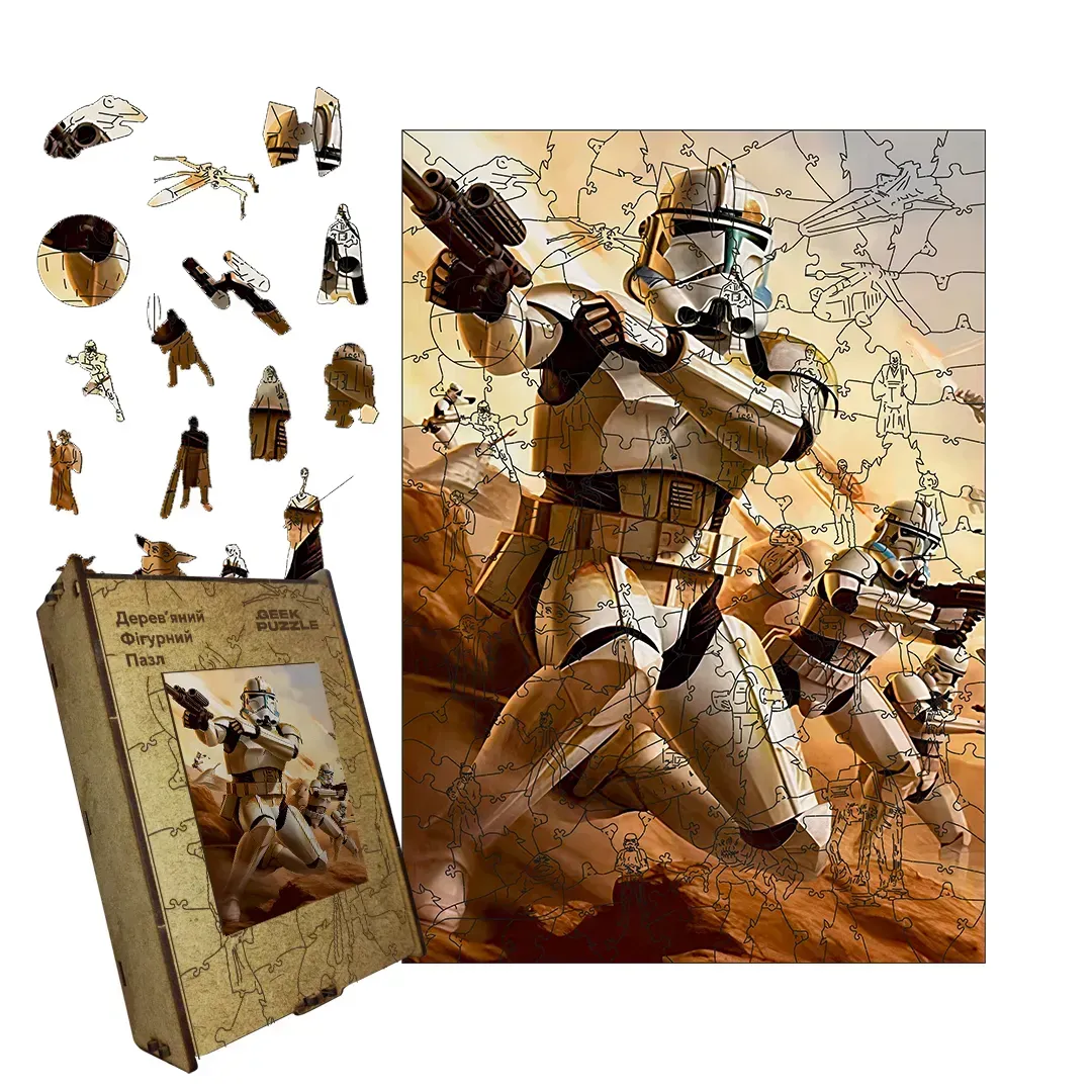 Пазл дерев'яний фігурний Клони А3 картонна коробка 200 елементів