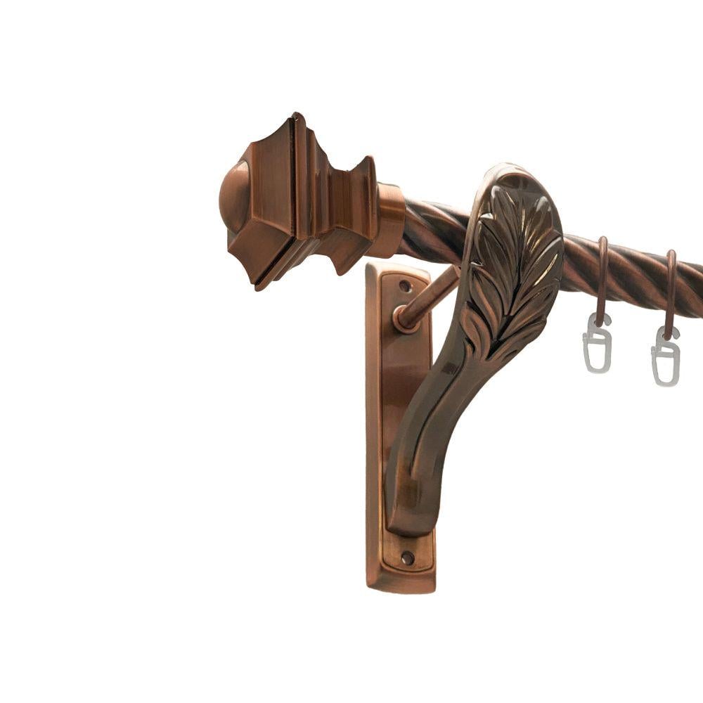 Карниз металевий Orvit Борджеза однорядний ретро скручена труба/кільце металеве Мідь 25 мм 160 см (00-00016350)