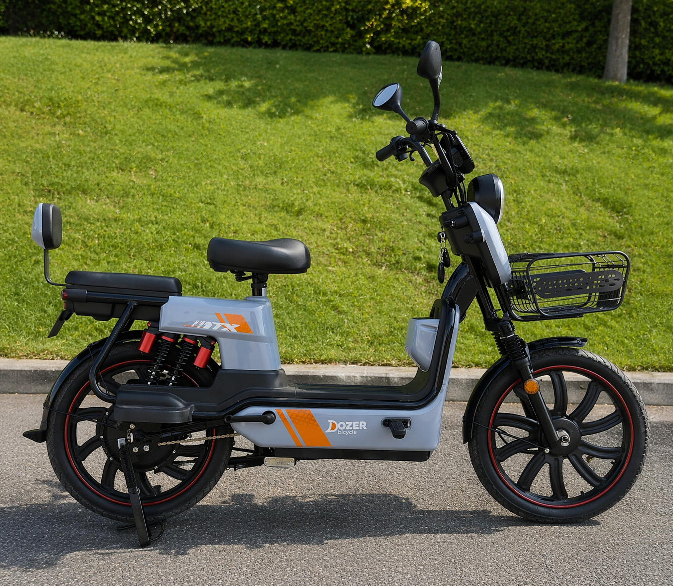 Электроскутер DOZER D-500 для взрослых двухместный 800 вт с педалями запас хода до 50 км Серый (А0060681)